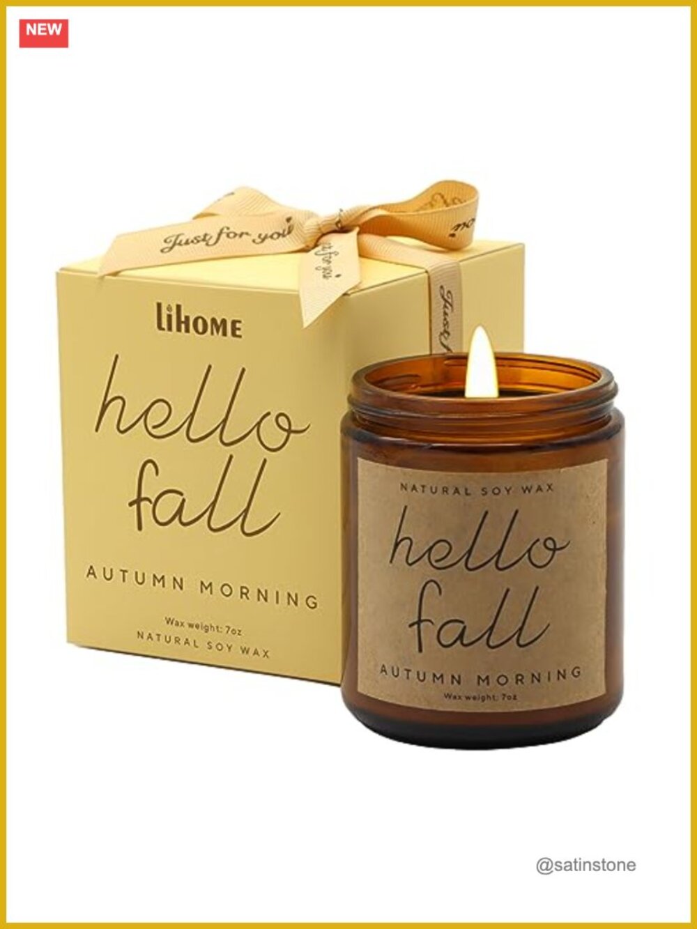 Fall Scented Soy Candle 7oz Jar 40+ Hour Burn Thanksgiving Decor Gift